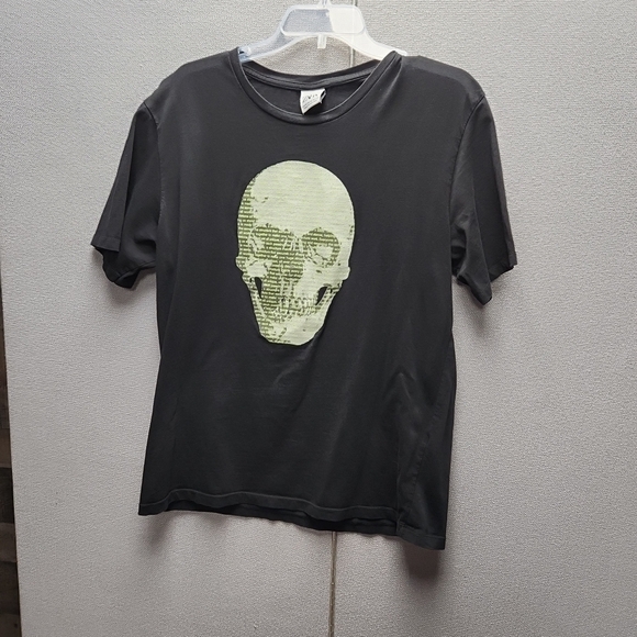 Zara Tops - Zara Charcoal Skull Graphic Men's T-Shirt